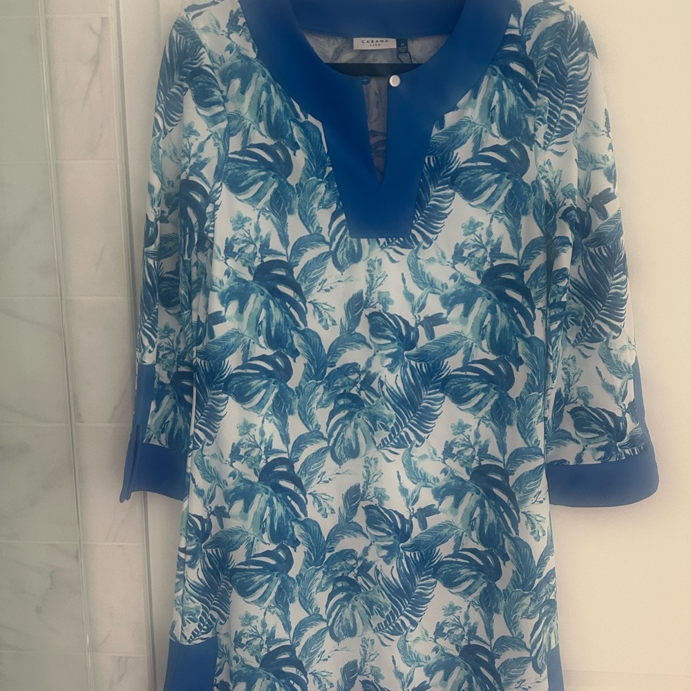 Cabana Life Blue and White Tunic dress